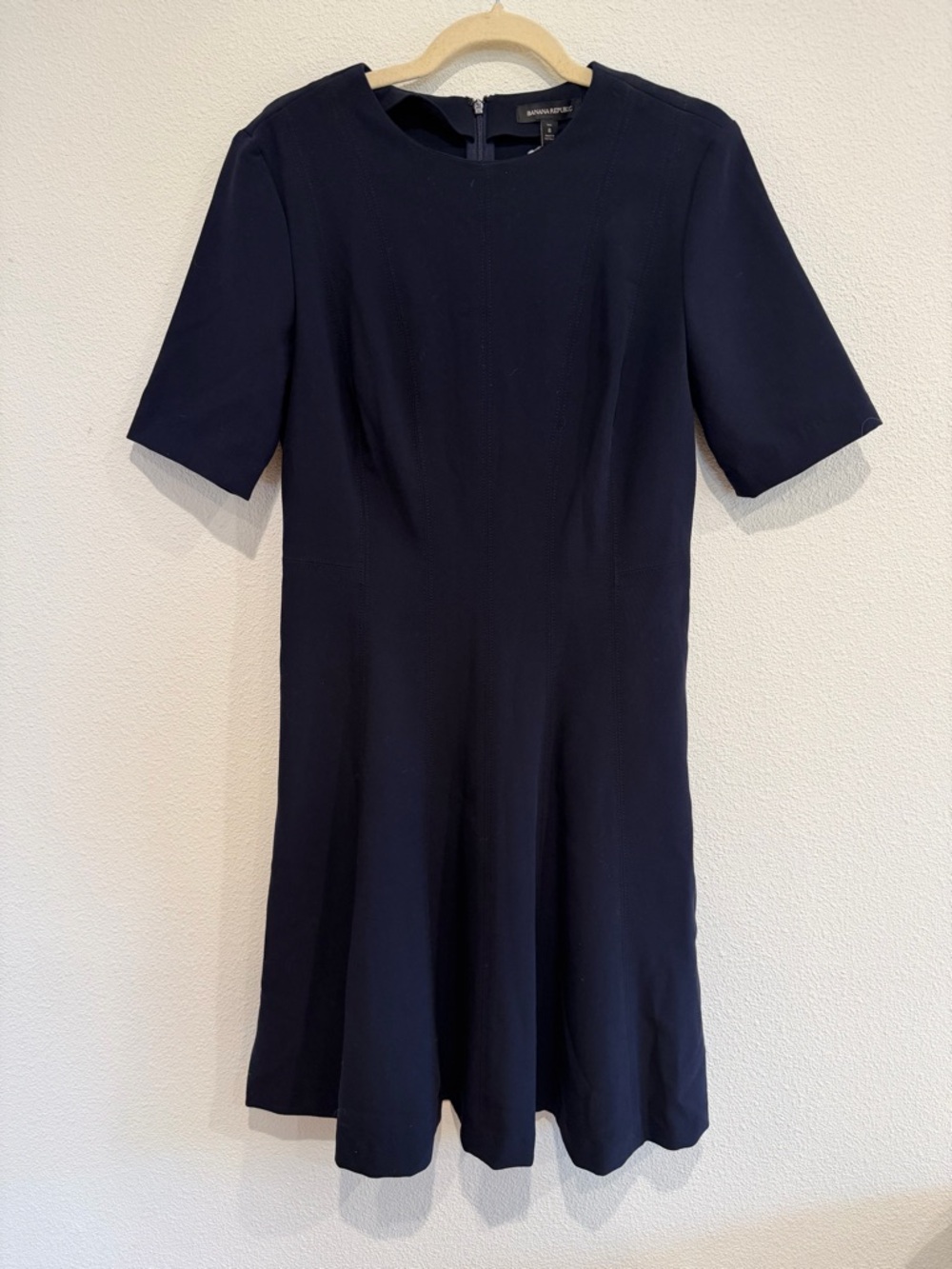 Banana Republic Navy Short Sleeve Midi Dress